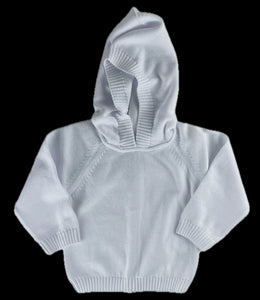 Zip Back Hoodie with Raglan Sleeve in White