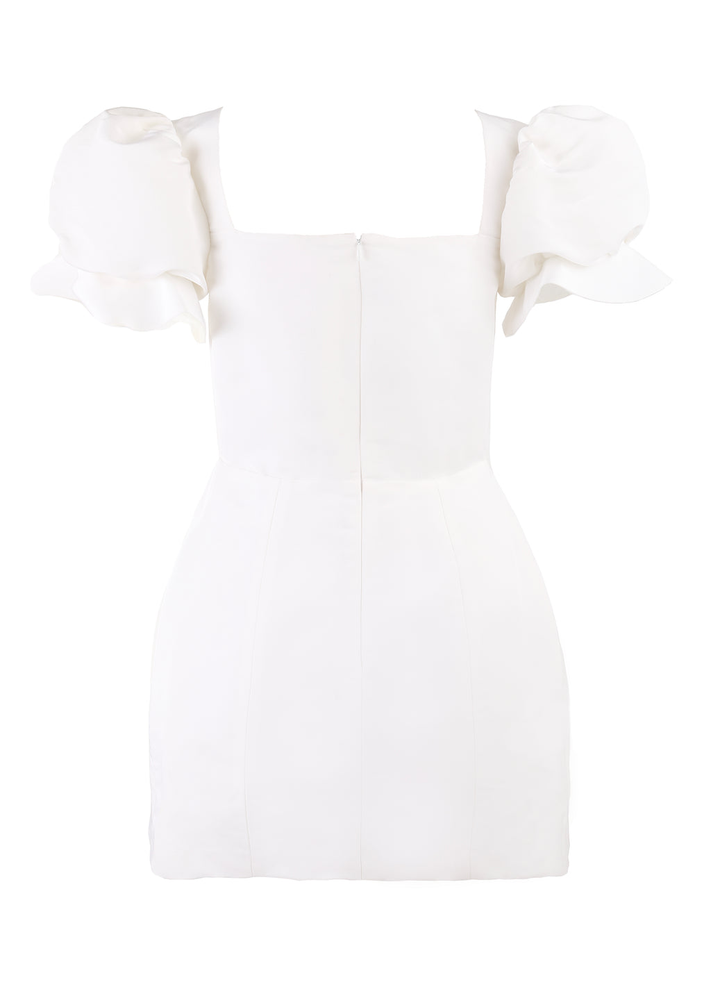 OTM Exclusive: Bridal Silk Faille Mini Dress in White