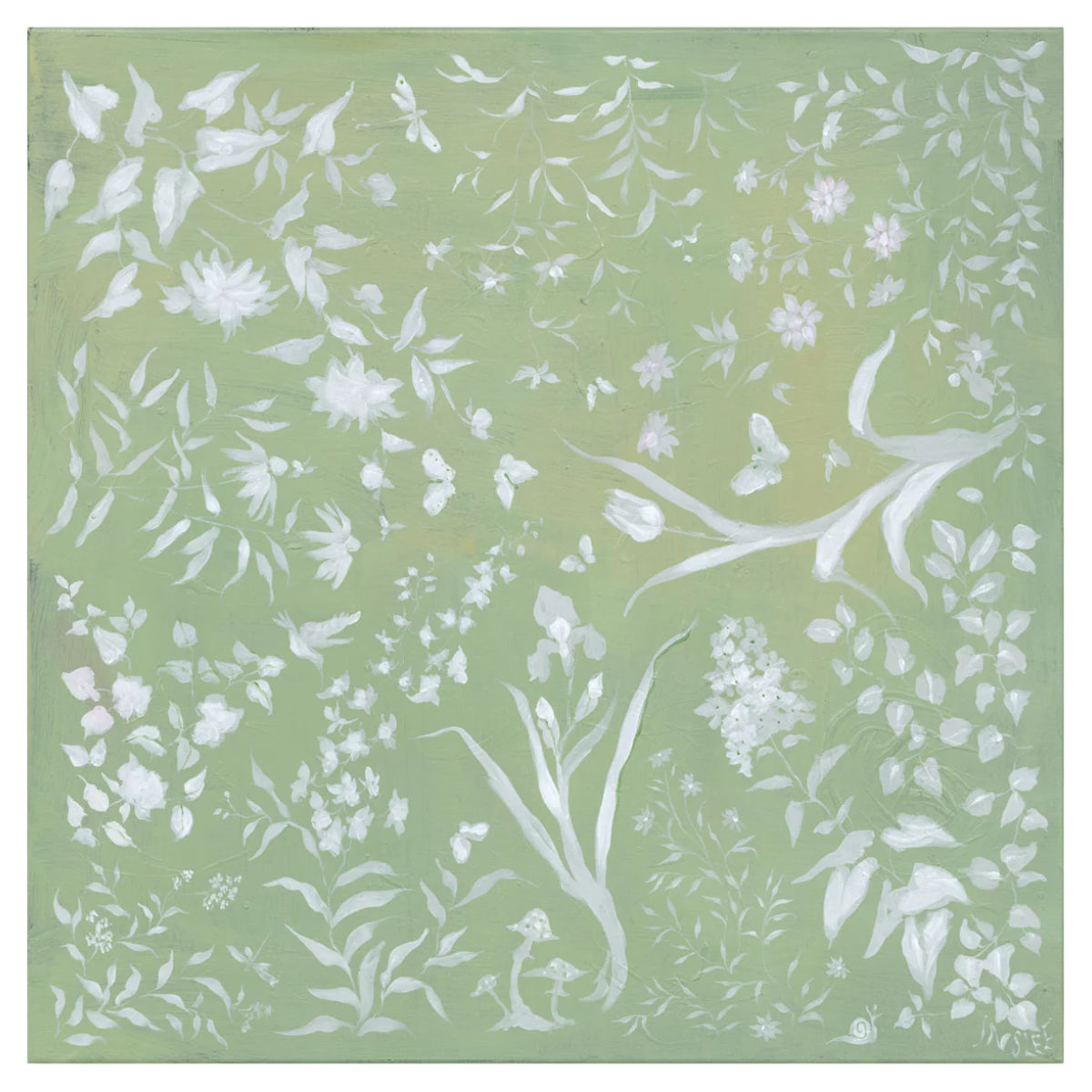 Square Pistachio Garden Print