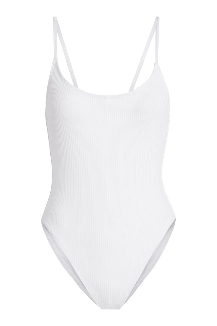 The Jetties One Piece - Eco Ribbed - White - Classic – Andie Swim