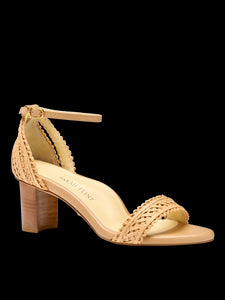 Perfect Block Sandal 60 in Almond Raffia