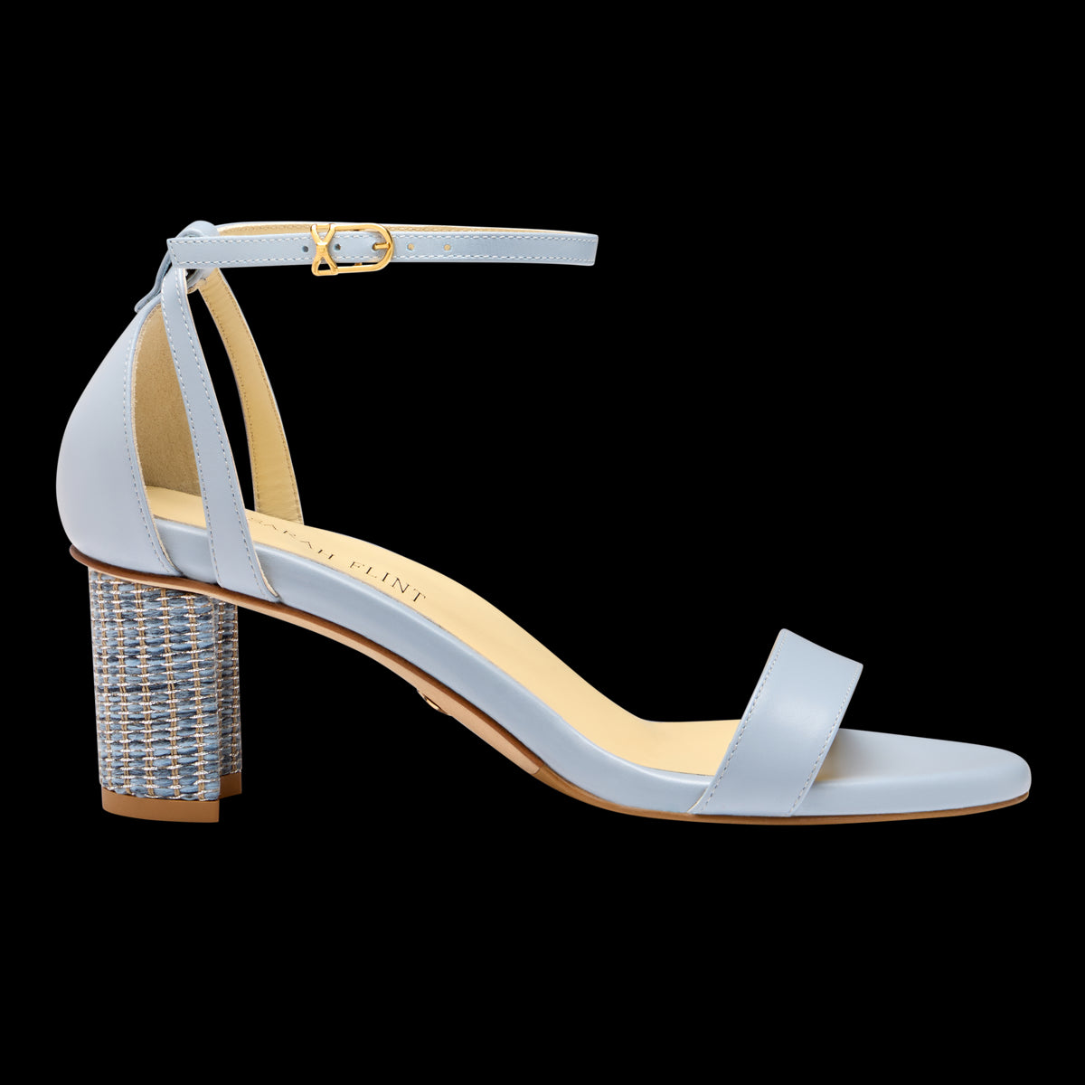 Perfect Block Sandal 60 in Dusty Blue Calf