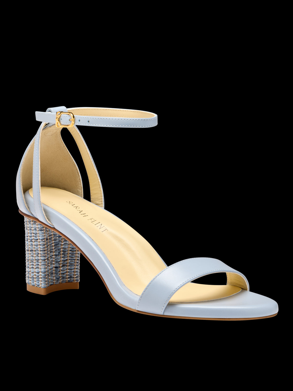 Perfect Block Sandal 60 in Dusty Blue Calf