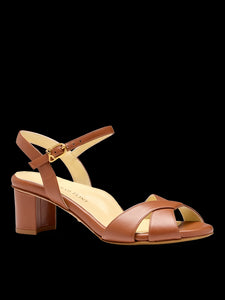 Perfect Crossover Sandal 50 in Cognac Calf