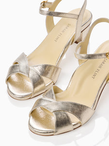 Perfect Crossover Sandal 50 in Gold Saffiano
