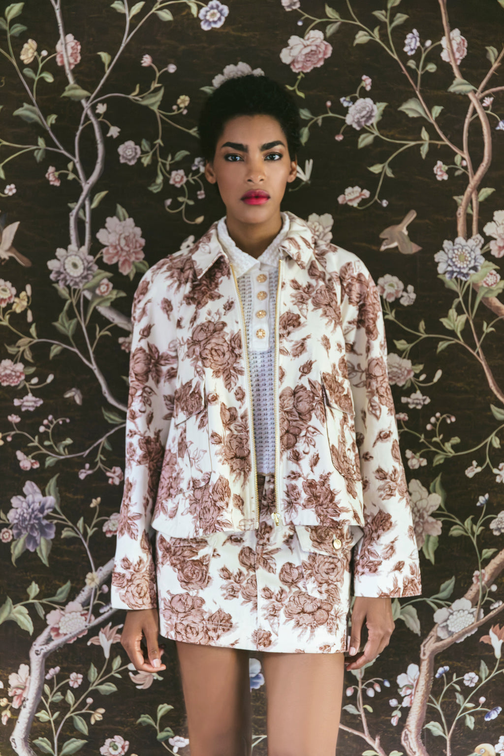 Wayne Skirt in Tossed Floral Ginger