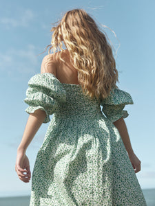 Audra Dress in Ivory/Grassy Knoll Ditsy Floral