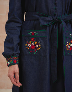 Folk Denim Western Dress