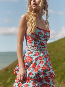 Wendy Dress in Clear Sky/Salsa Large Floral