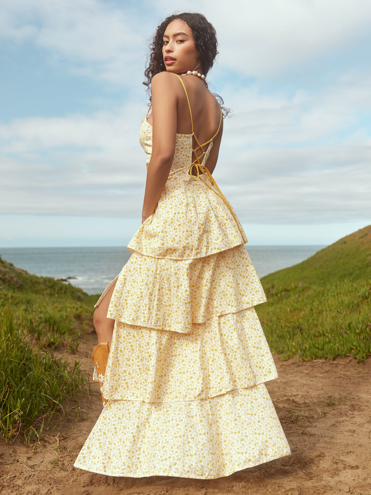 Wendy Dress in Cream/Buttercup Floral