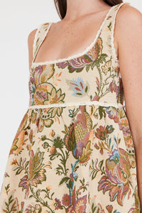 Emily Midi Dress in Rainbow Floral Jacquard