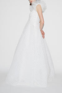 Floria Gown White Embroidered Tulle