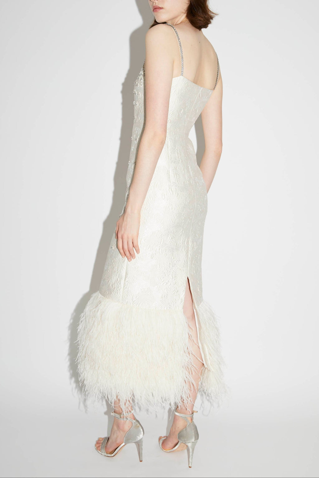 astra midi dress Astra Diamante Fishnet Midi Dress White