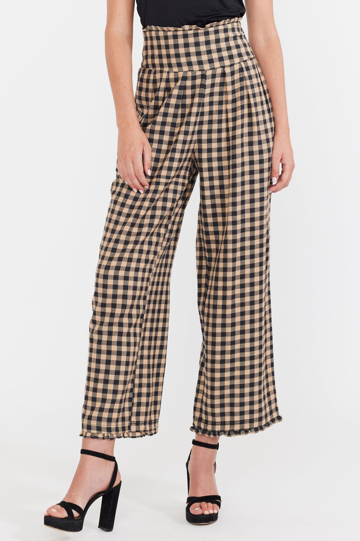 Kirby Pant in Black Tan Check