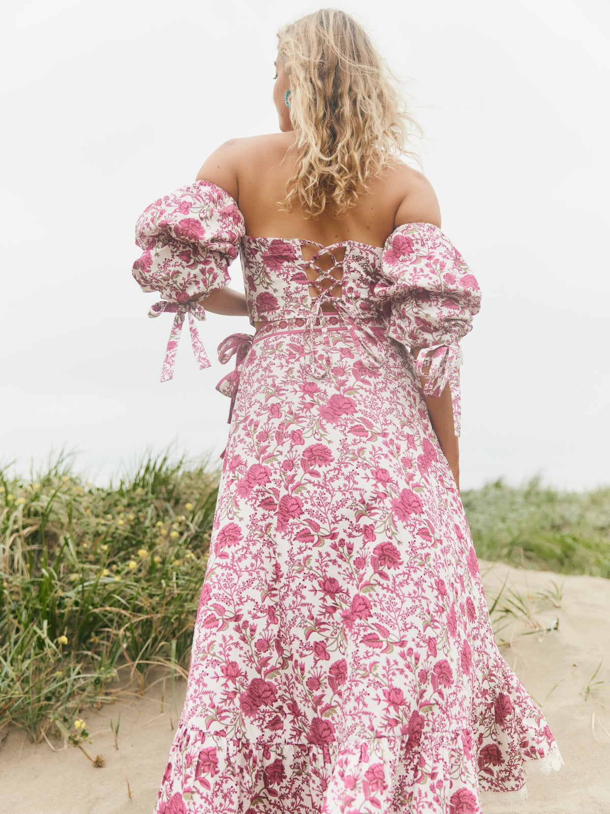 Hadley Off-The-Shoulder Top in Carmine Rose Floral