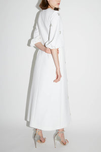 Joelle Dress Pure White Embellished Crepe