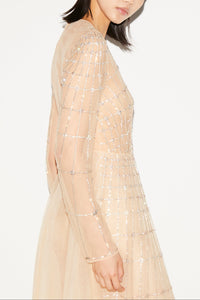 Anissa Gown Nude Embellished Tulle