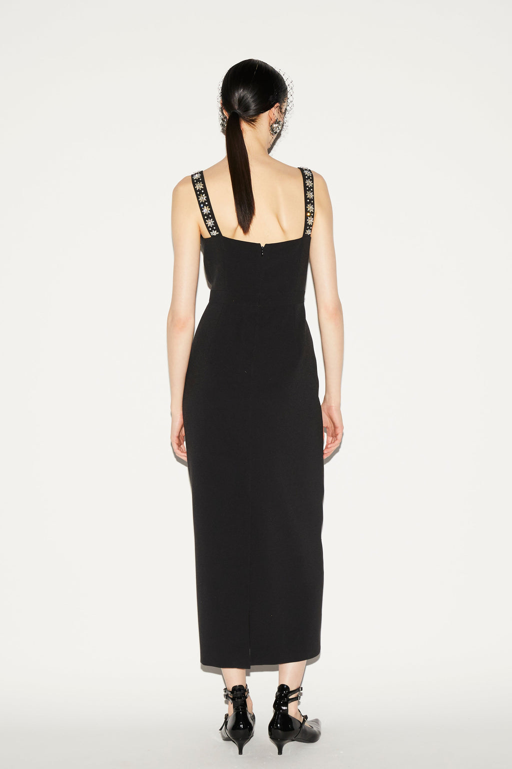 Brandy Dress Black Embellished Crepe