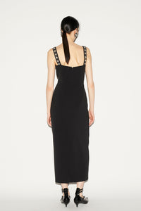 Brandy Dress Black Embellished Crepe