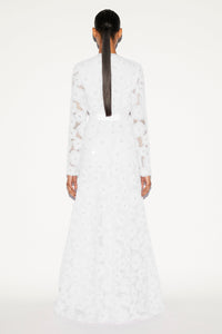 Maurene Dress White Embroiered Tulle