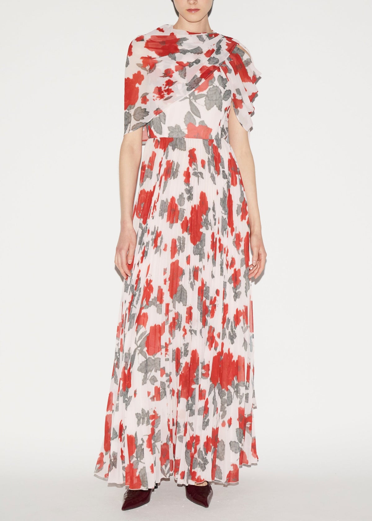 Alara Dress Red Floral Printed Chiffon