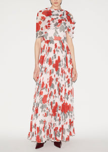 Alara Dress Red Floral Printed Chiffon