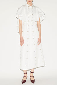 Maira Dress White Embellished Faille