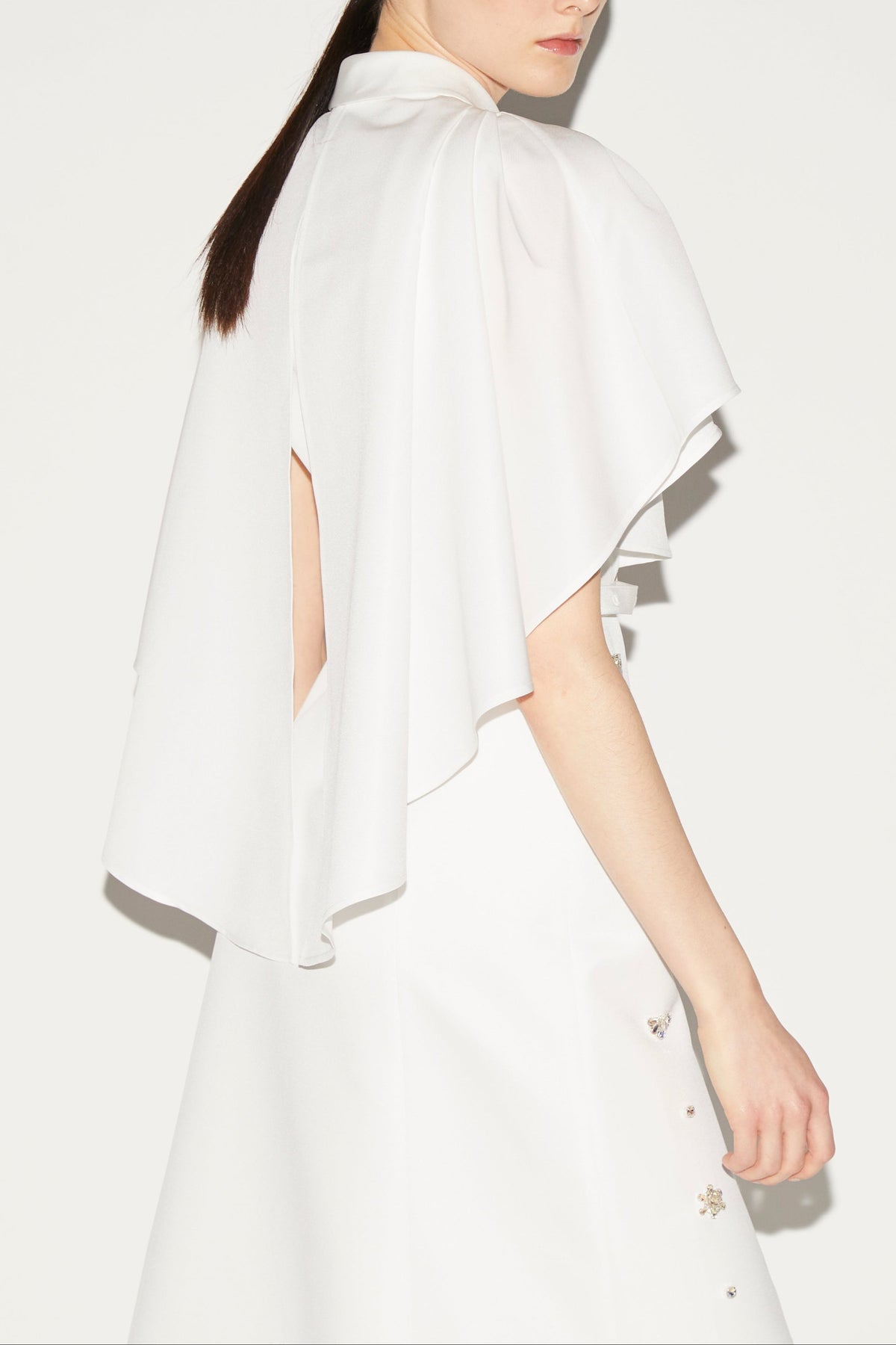 Maira Dress White Embellished Faille