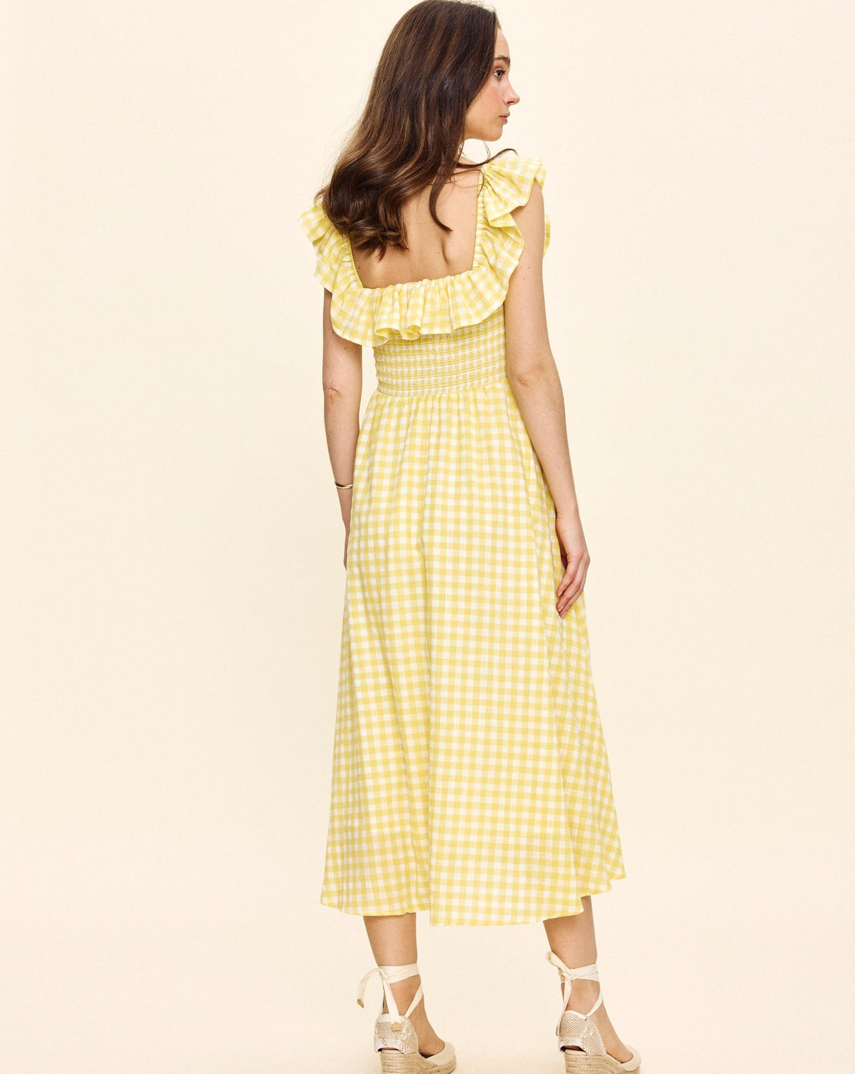 Annabelle Dress in Yellow Gingham