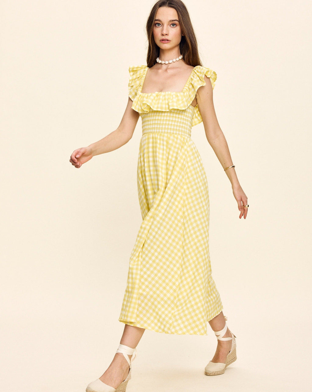 Annabelle Dress in Yellow Gingham Yellow Gingham / L