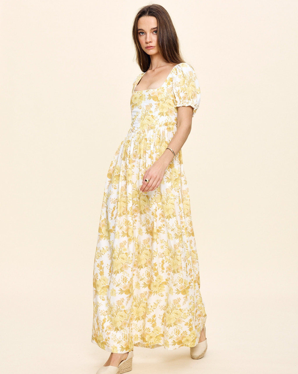 Chloe Maxi Dress in Yellow Floral | Over The Moon Chloe Maxi Dress in Yellow Floral | Over The Moon