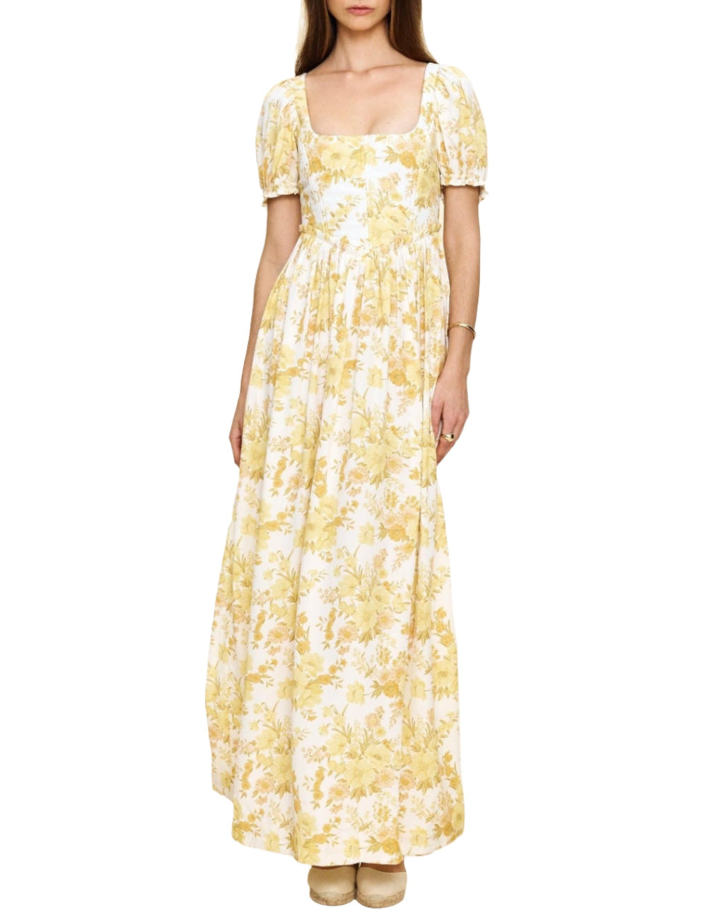 Chloe Maxi Dress in Yellow Floral | Over The Moon Chloe Maxi Dress in Yellow Floral | Over The Moon