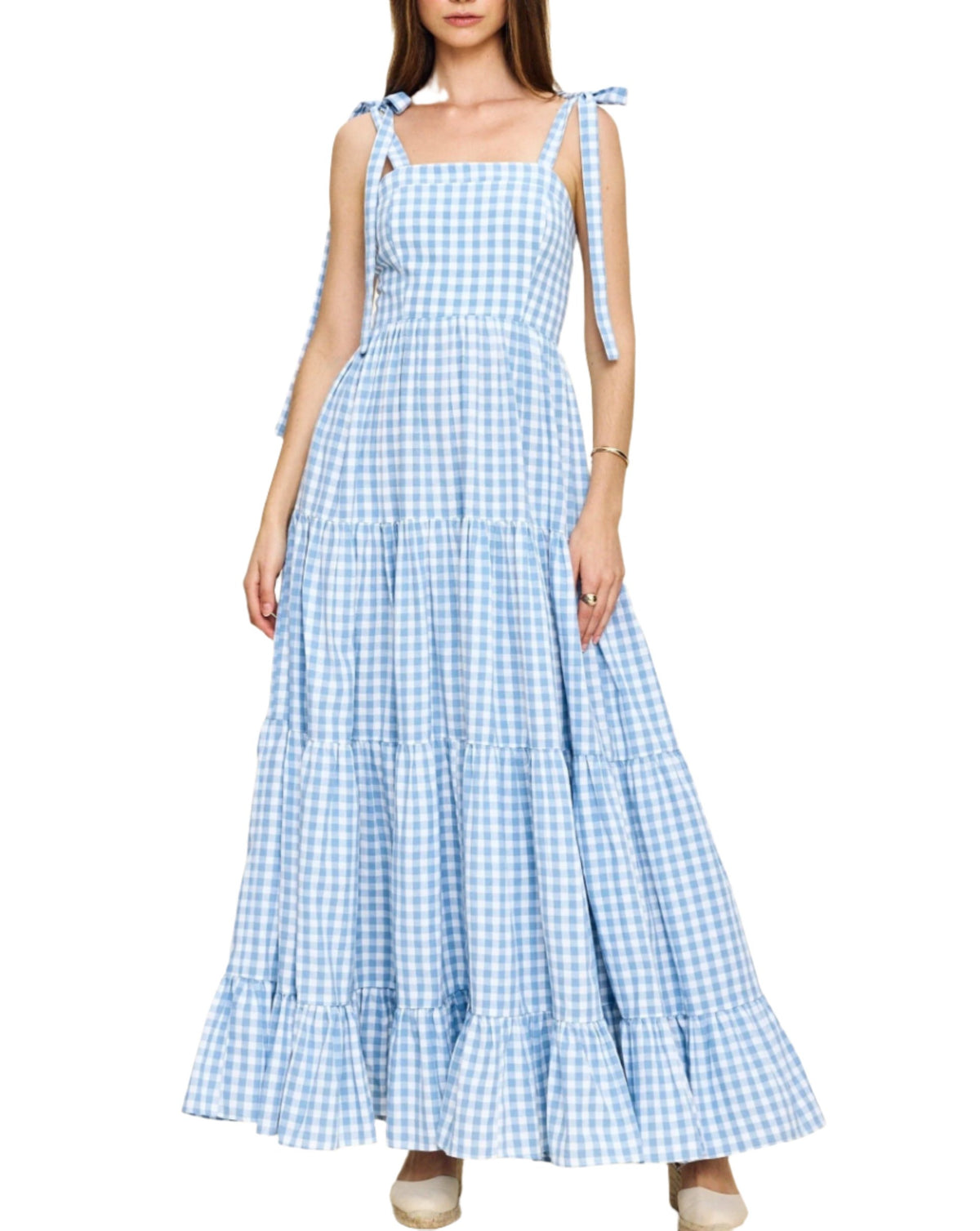 Anna Dress in Blue Gingham