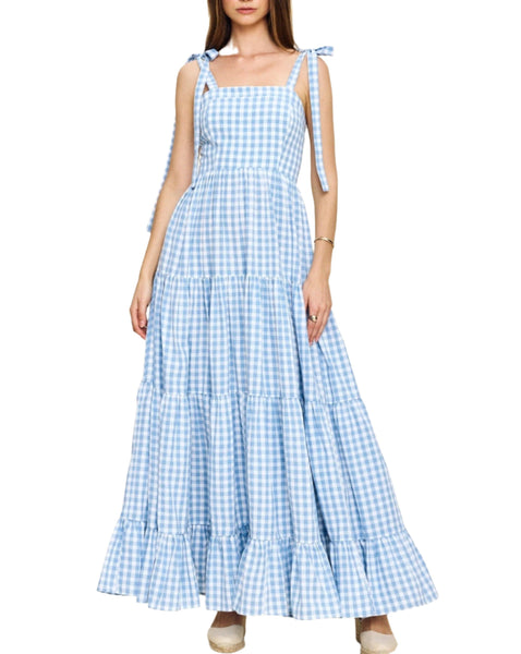 Anna Dress in Blue Gingham Blue Gingham / S Anna Dress in Blue Gingham Blue Gingham / S