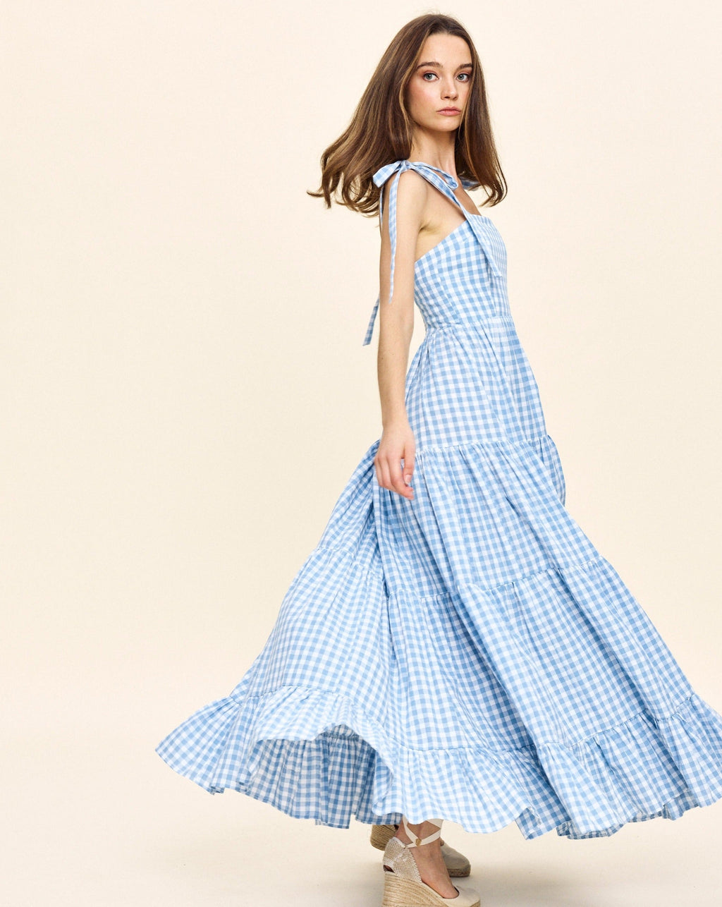 Anna Dress in Blue Gingham Blue Gingham / S Anna Dress in Blue Gingham Blue Gingham / S