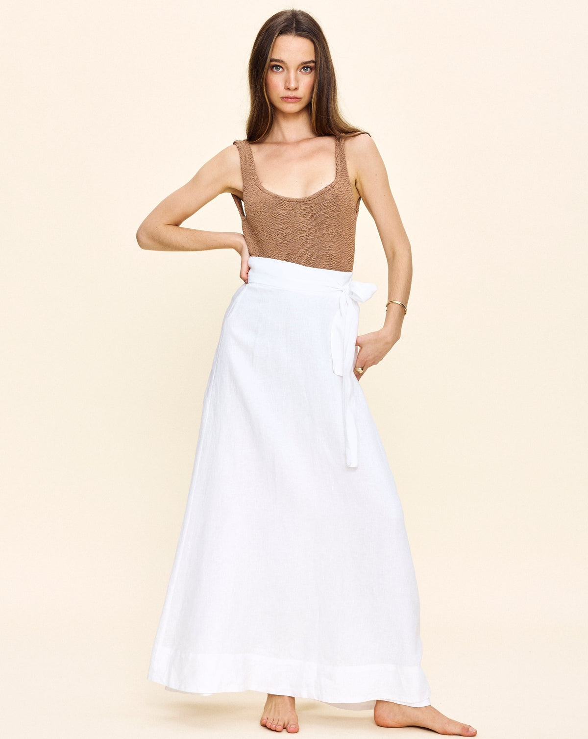 Helena Wrap Skirt in White