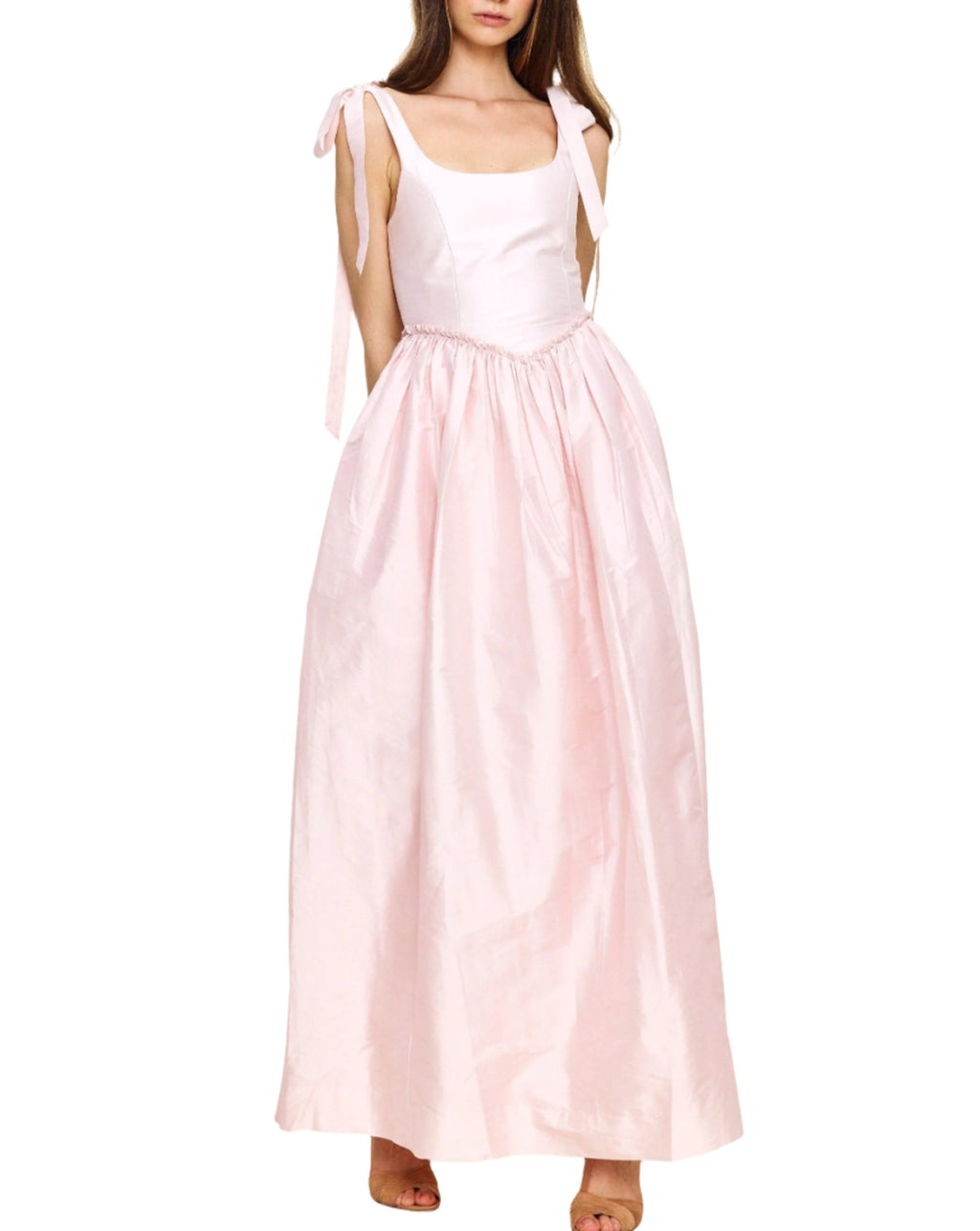 rosewater bridesmaid dresses Bridesmaids in Floor Length Rosewater Dresses