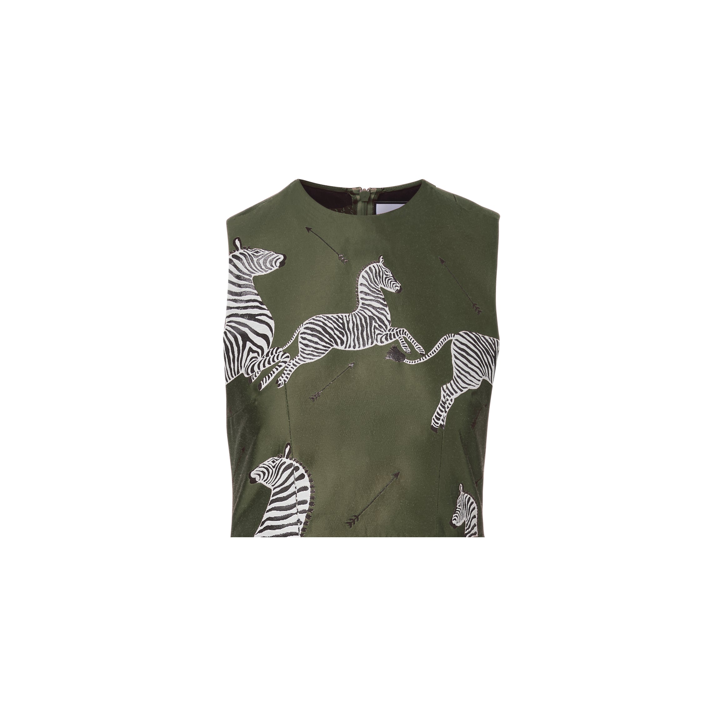 Ali Top in Olive Jumping Zebra Jacquard