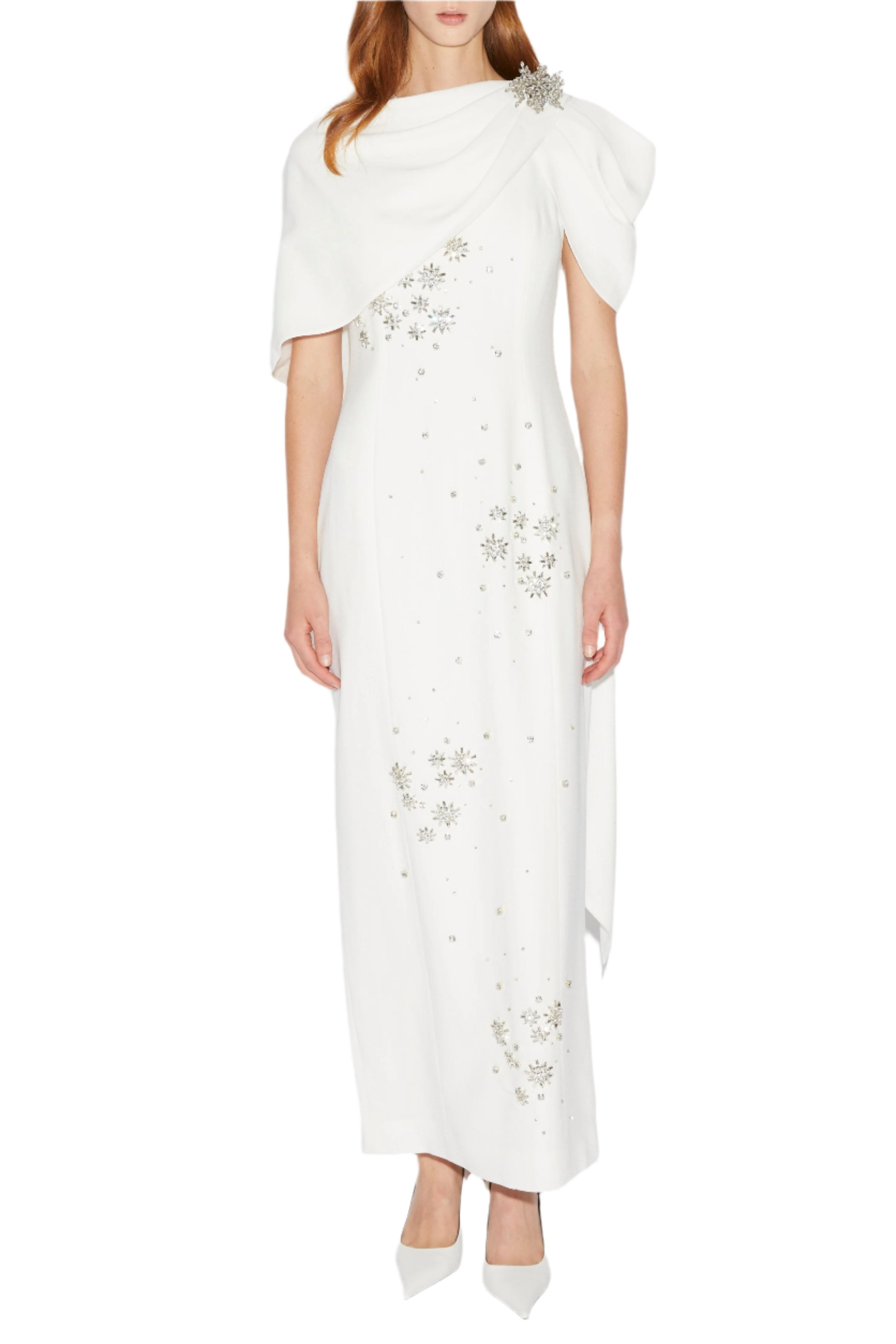 Isolde Gown White Embellished Crepe