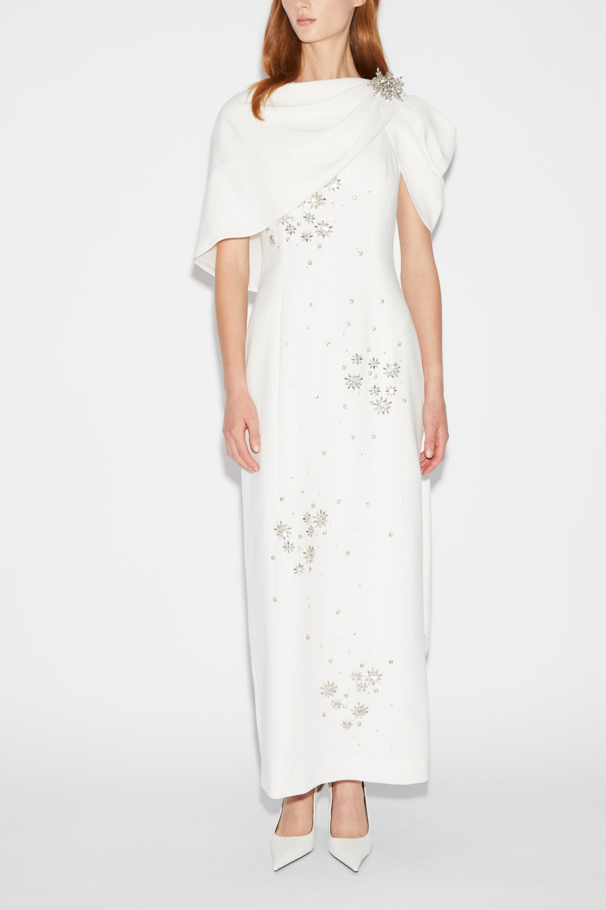 Isolde Gown White Embellished Crepe