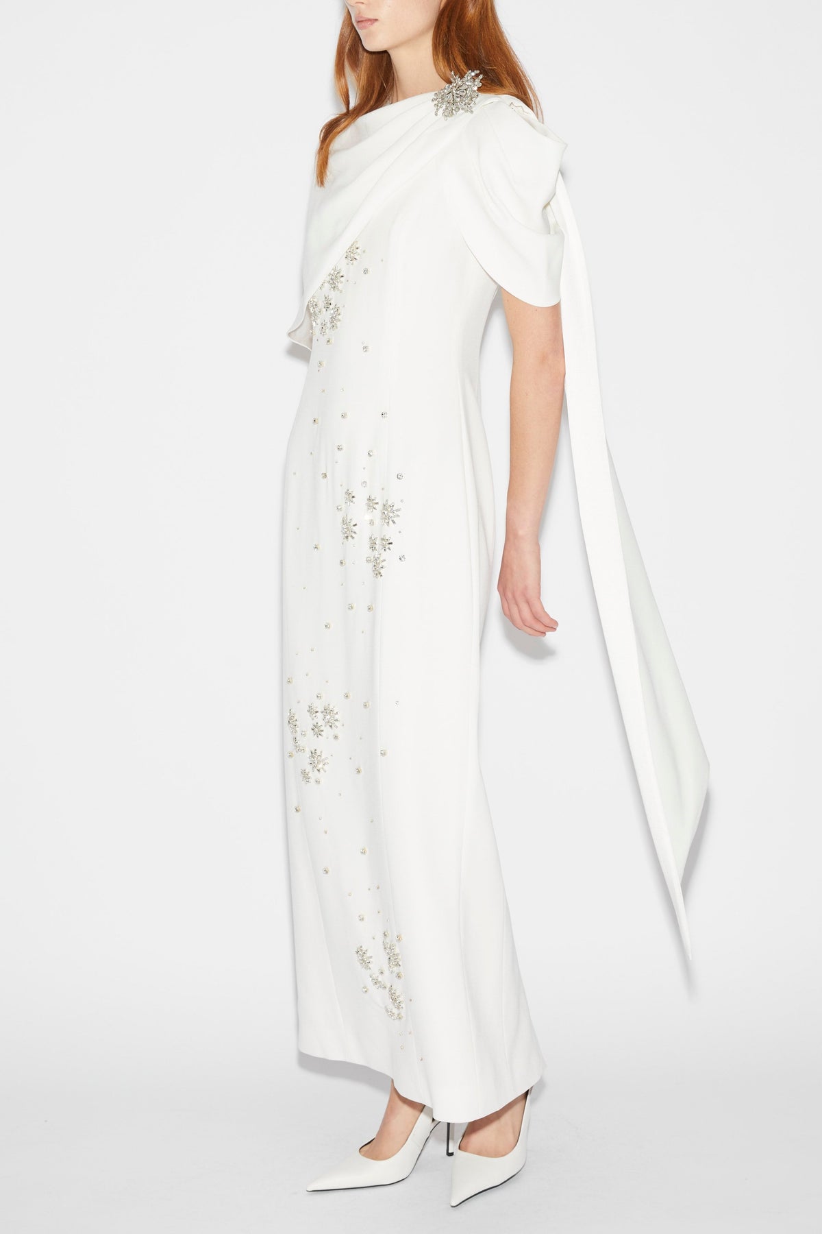 Isolde Gown White Embellished Crepe