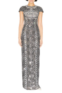 Isobel Gown Black Silver Embroidered Tulle