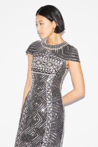 Isobel Gown Black Silver Embroidered Tulle