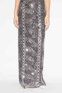 Isobel Gown Black Silver Embroidered Tulle