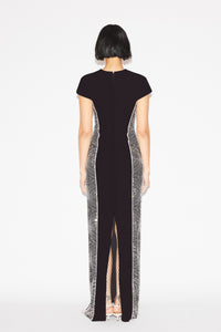 Isobel Gown Black Silver Embroidered Tulle