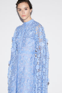 Loretta Dress Periwinkle Embroidered Cotton