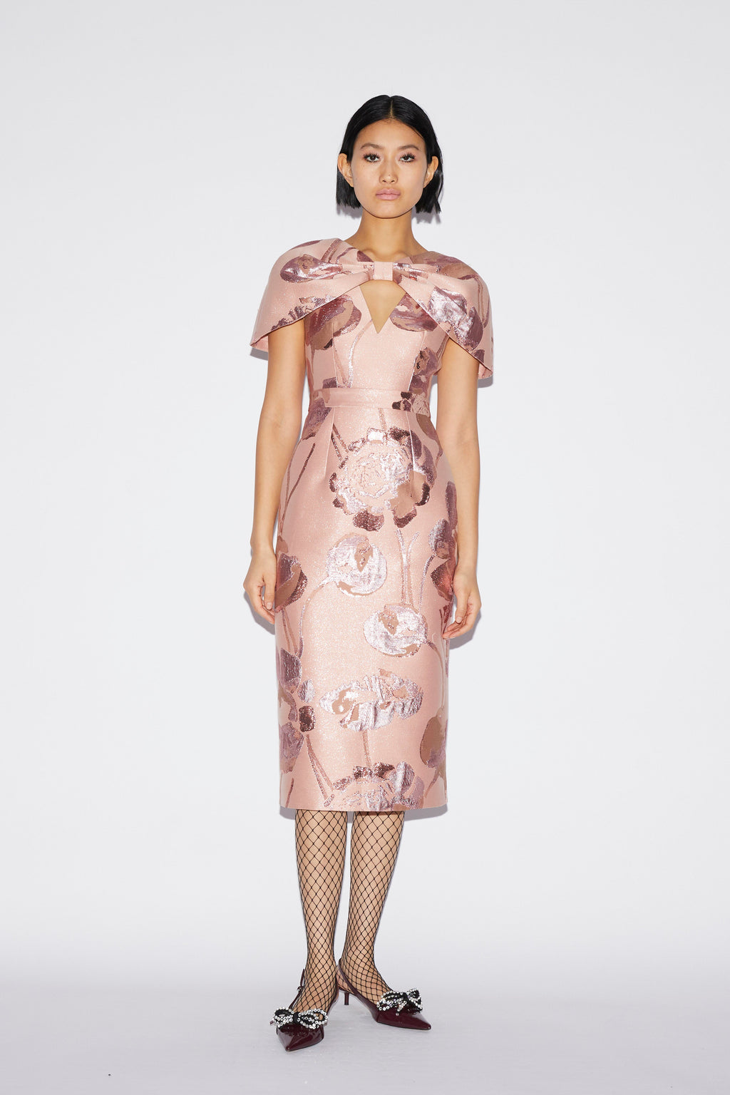 Anita Dress Pink Jacquard