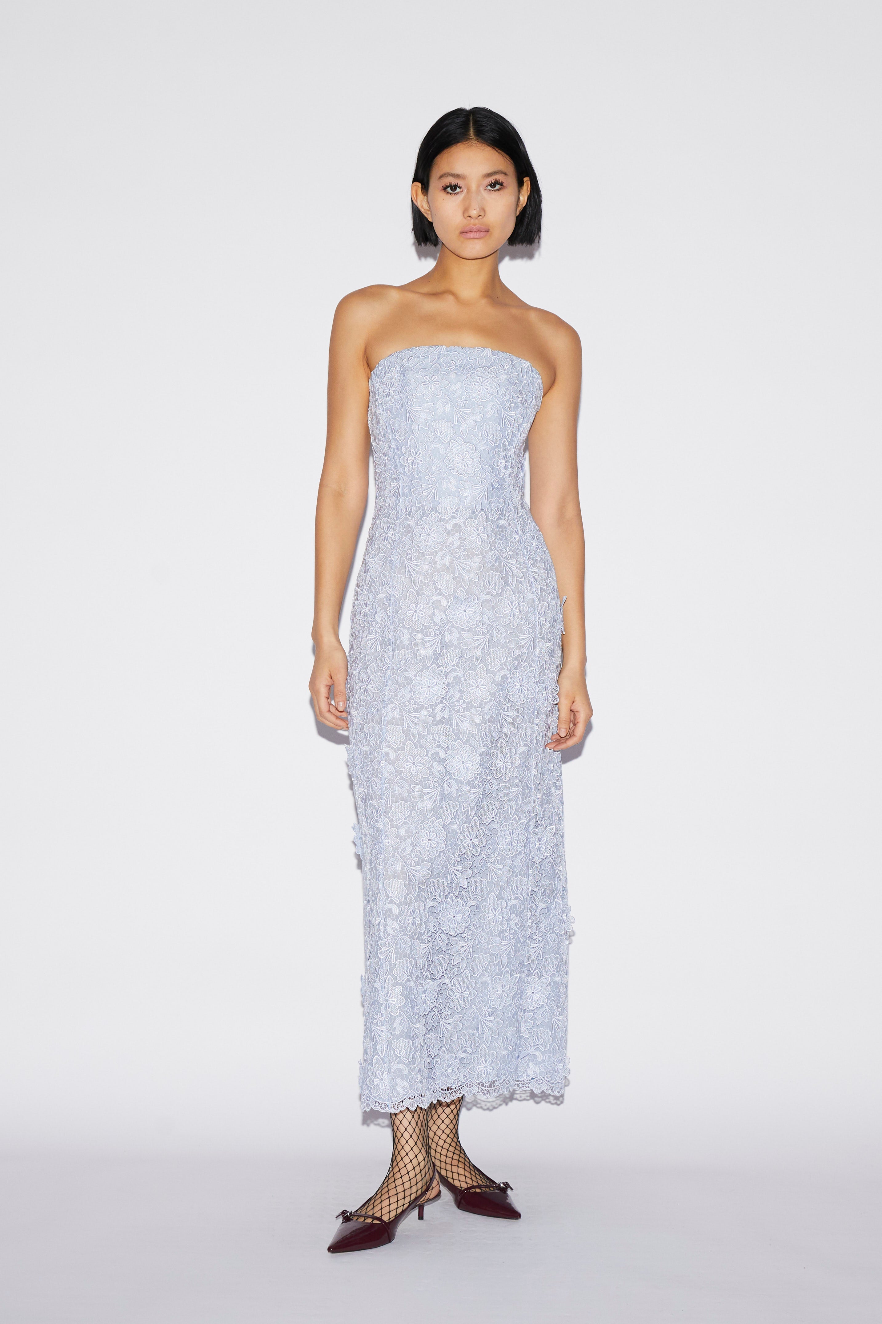 Tia Dress Dusty Blue Lace