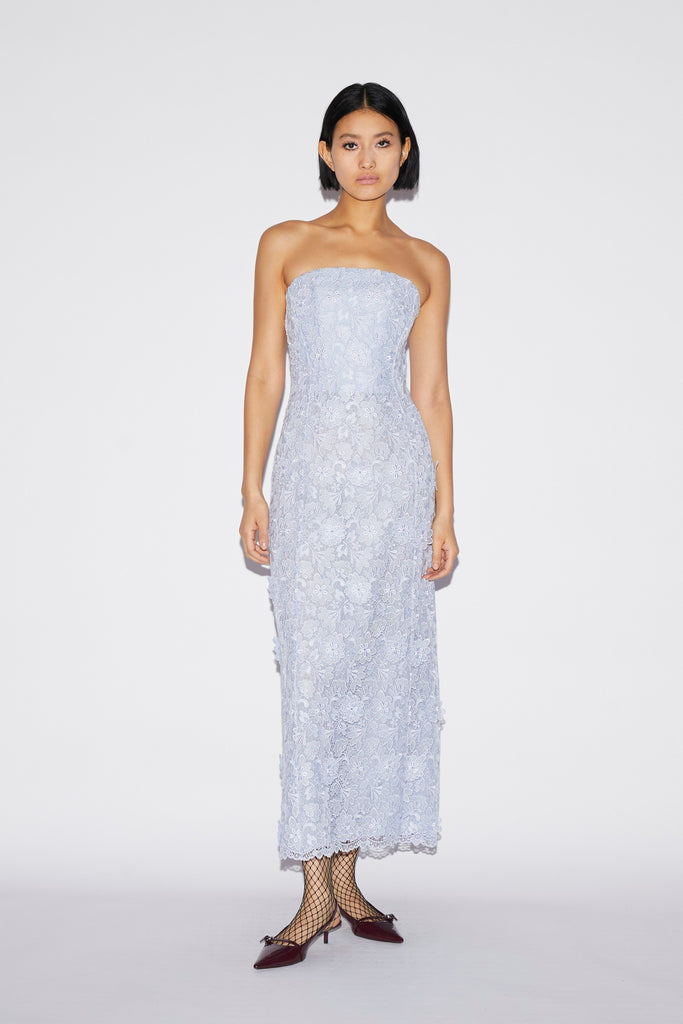 Tia Dress Dusty Blue Lace | Over The Moon Tia Dress Dusty Blue Lace | Over The Moon