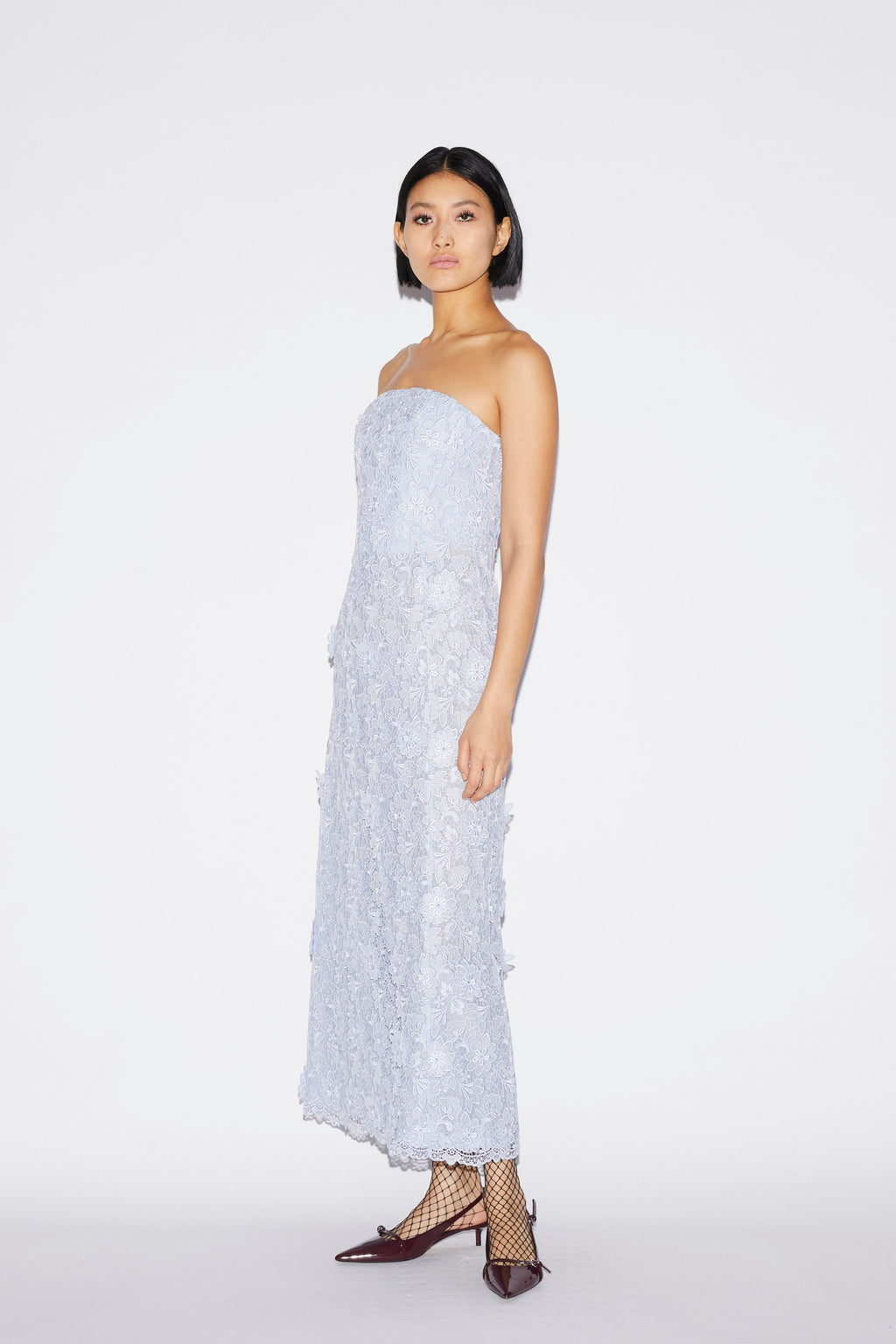 Tia Dress Dusty Blue Lace